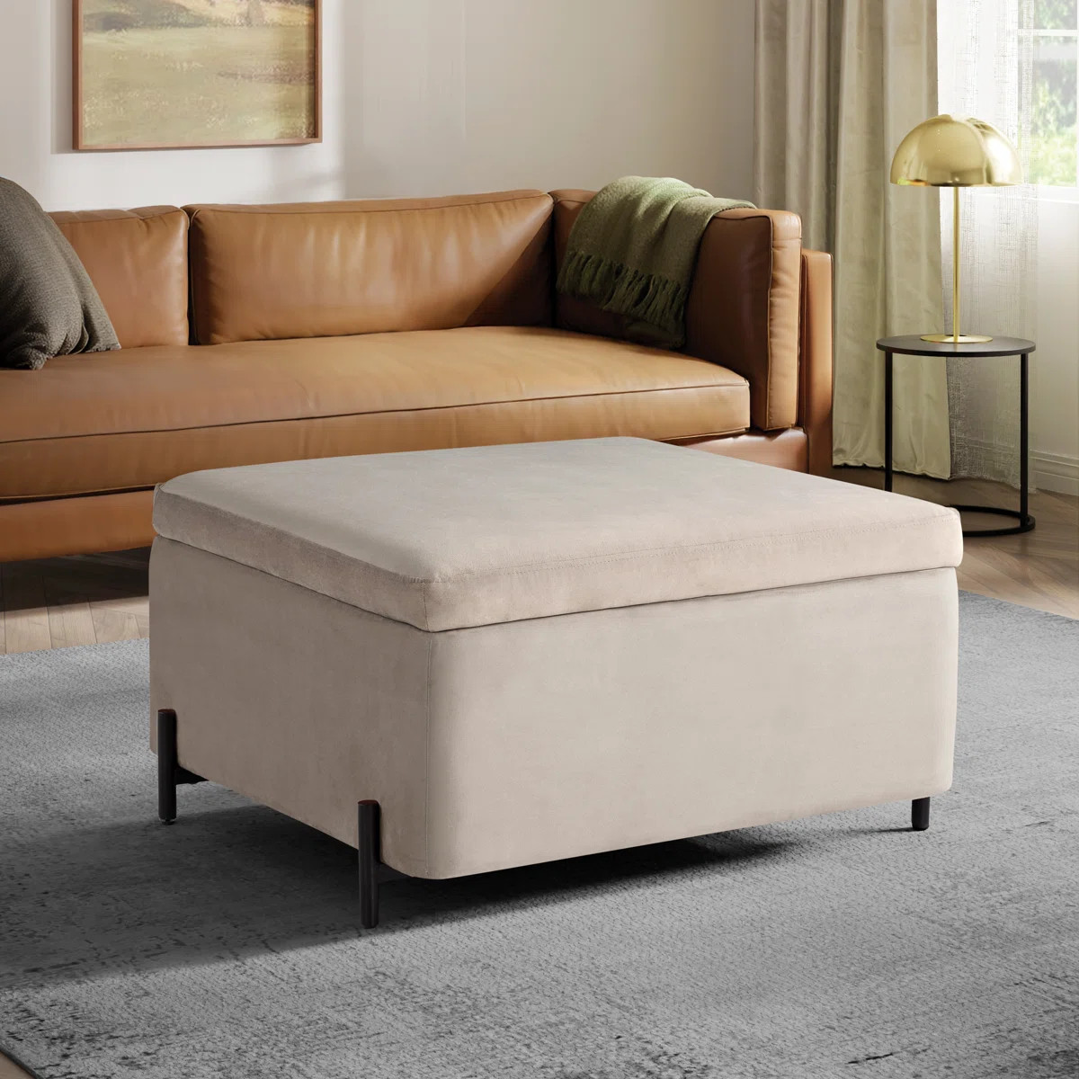 Delton 31.1" Flip-Tray Large Storage Ottoman | Wayfair North America