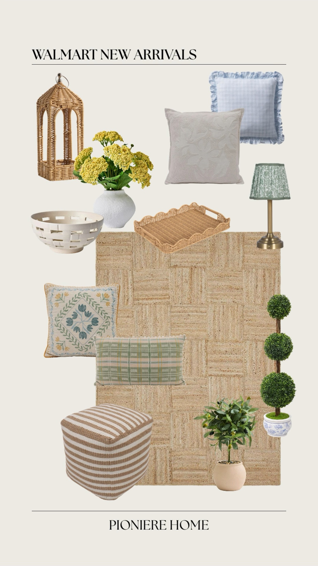 Walmart new arrivals. Summer home, throw pillows, faux topiary plat, my Texas house, better homes and gardens, jute rug, affordable home decor 

#LTKSeasonal #LTKHome