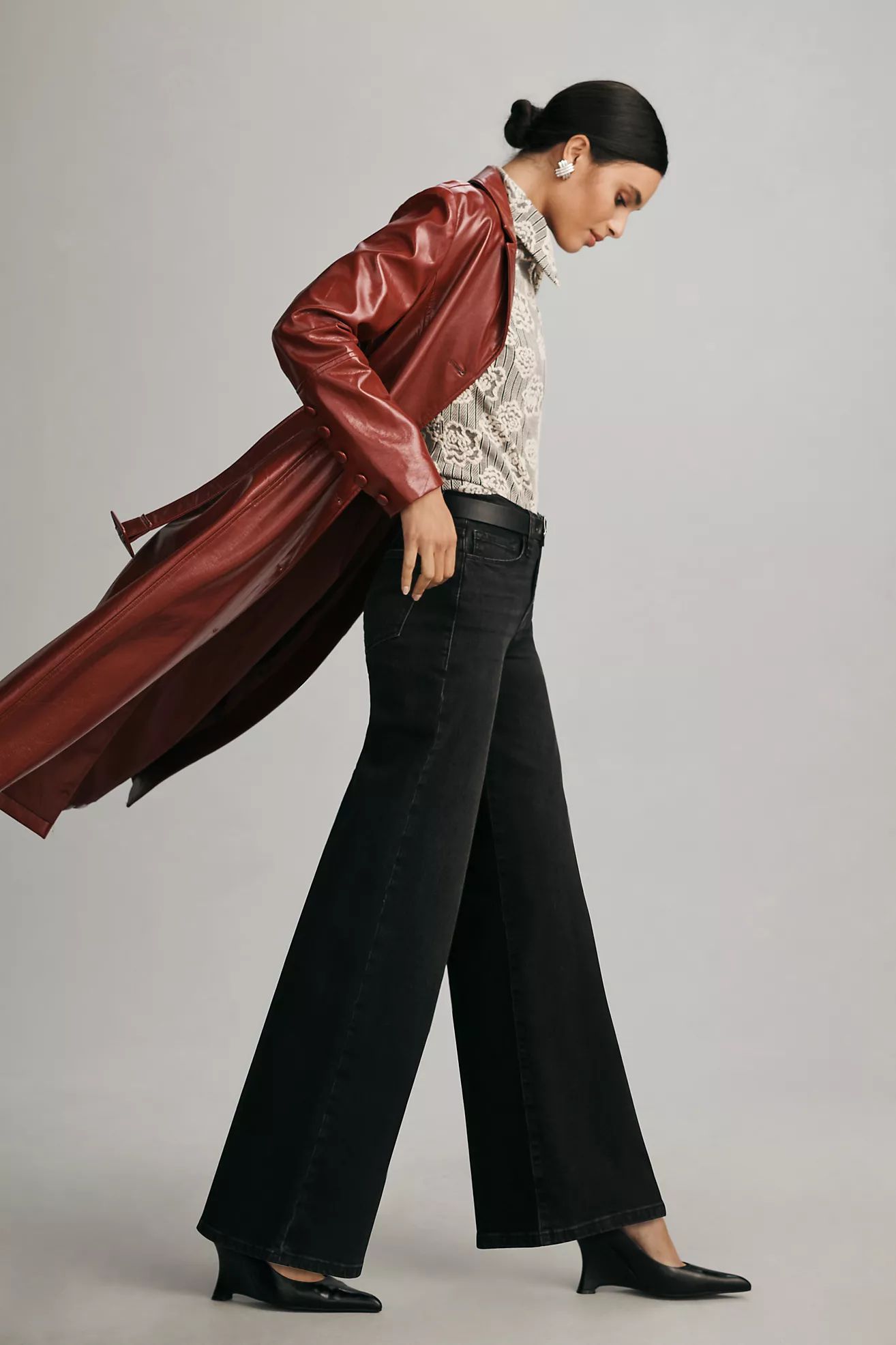 Frame Le Slim High-Rise Palazzo Jeans | Anthropologie (US)