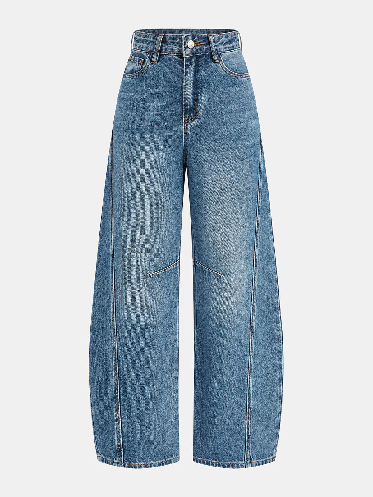 Denim Curved-Leg Jeans | Commense