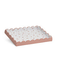 20x14.5 Scalloped Brianna Ditsy Faux Leather Tray | Marshalls