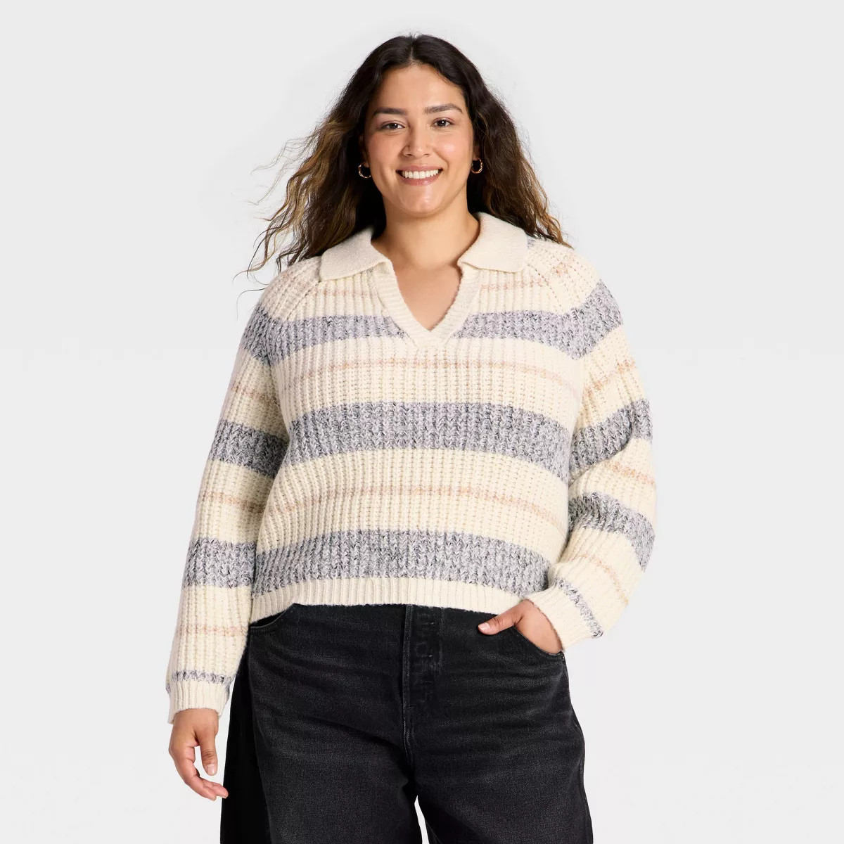 Women's Chunky Polo Collar Pullover Sweater - Universal Thread™ | Target