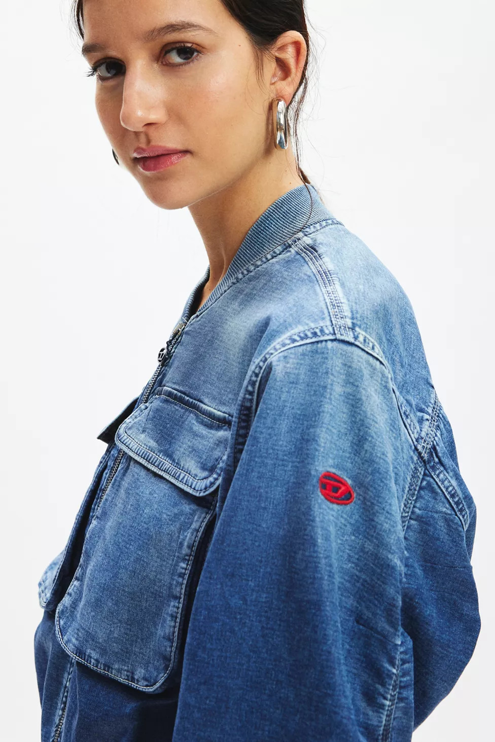 Diesel De-Khlo-S Track Denim Bomber Jacket | Urban Outfitters (US and RoW)