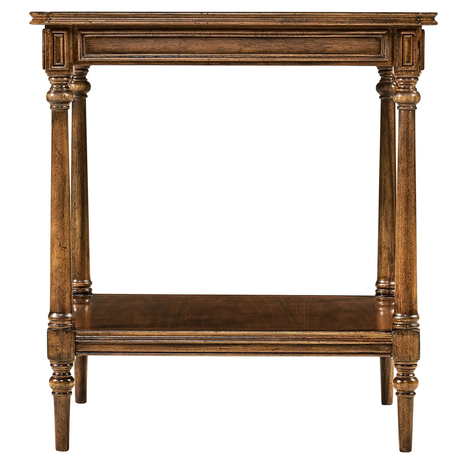 Oakley Updated Traditional Brown Acacia Side Table | Kathy Kuo Home