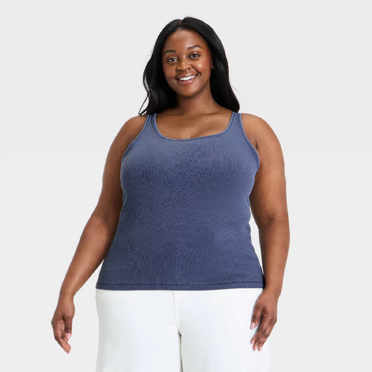 Women's Iconic Scoop Neck Tank Top - Universal Thread\u2122 Navy Blue 1X | Target