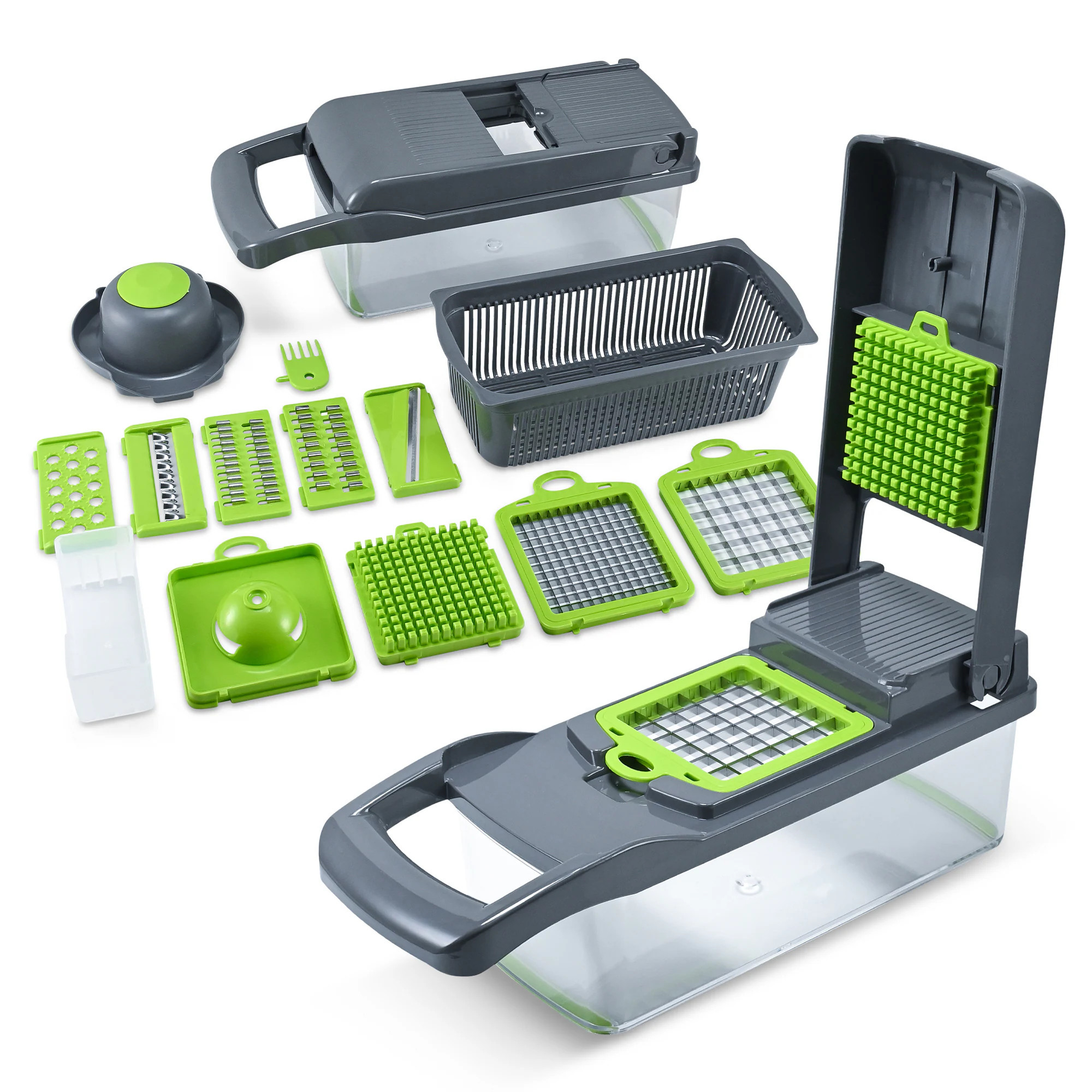 Cheer Collection 10 in 1 Vegetable Chopper with Container Multifunction Food Slicer and Cutter | CC-VGCHPR | Lowe's