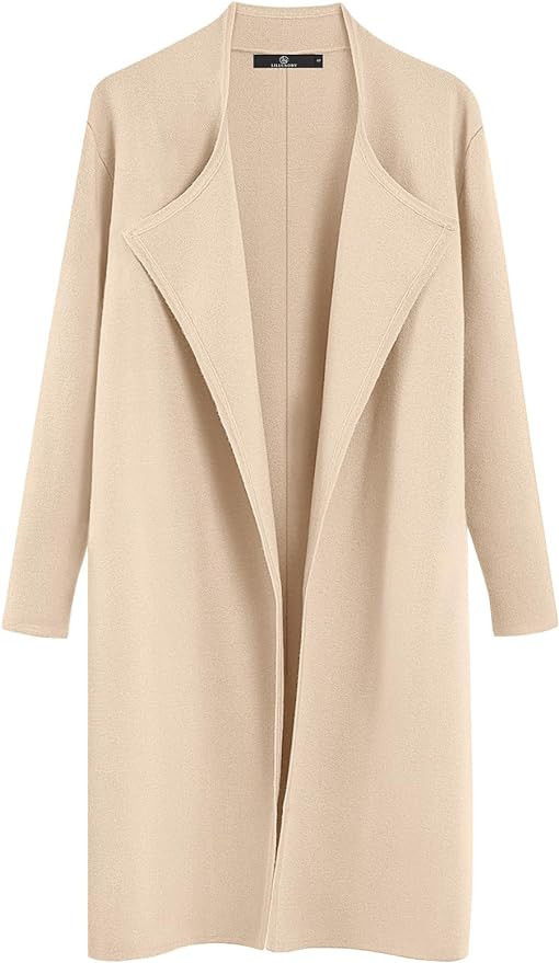 LILLUSORY Women's Long Wool Cardigan Sweaters Oversized Fall Dressy Coatigan Light Casual Jackets... | Amazon (US)