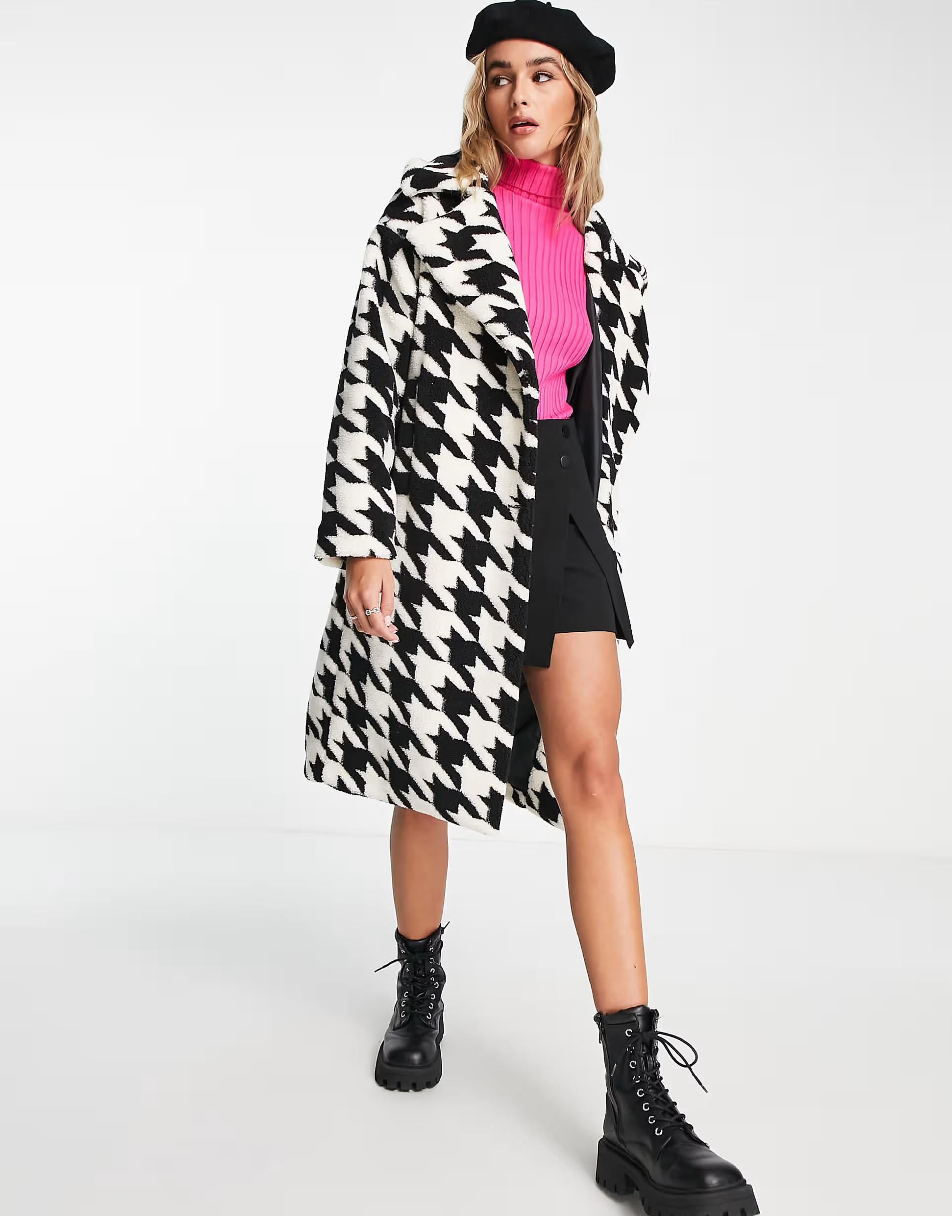 New Look coat in dogtooth pattern | ASOS (Global)