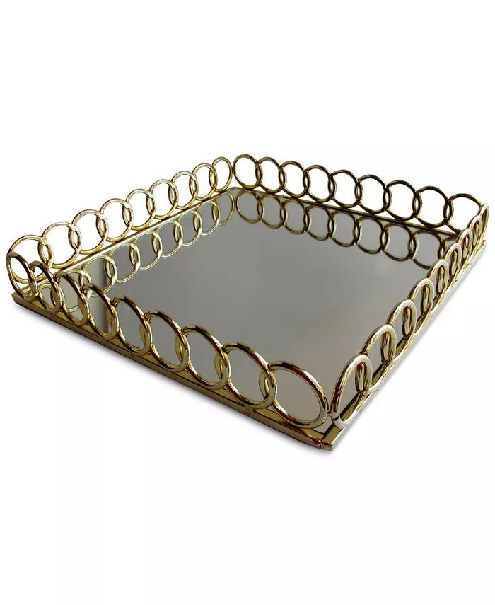 Square Link Mirrored Tray | Macy's