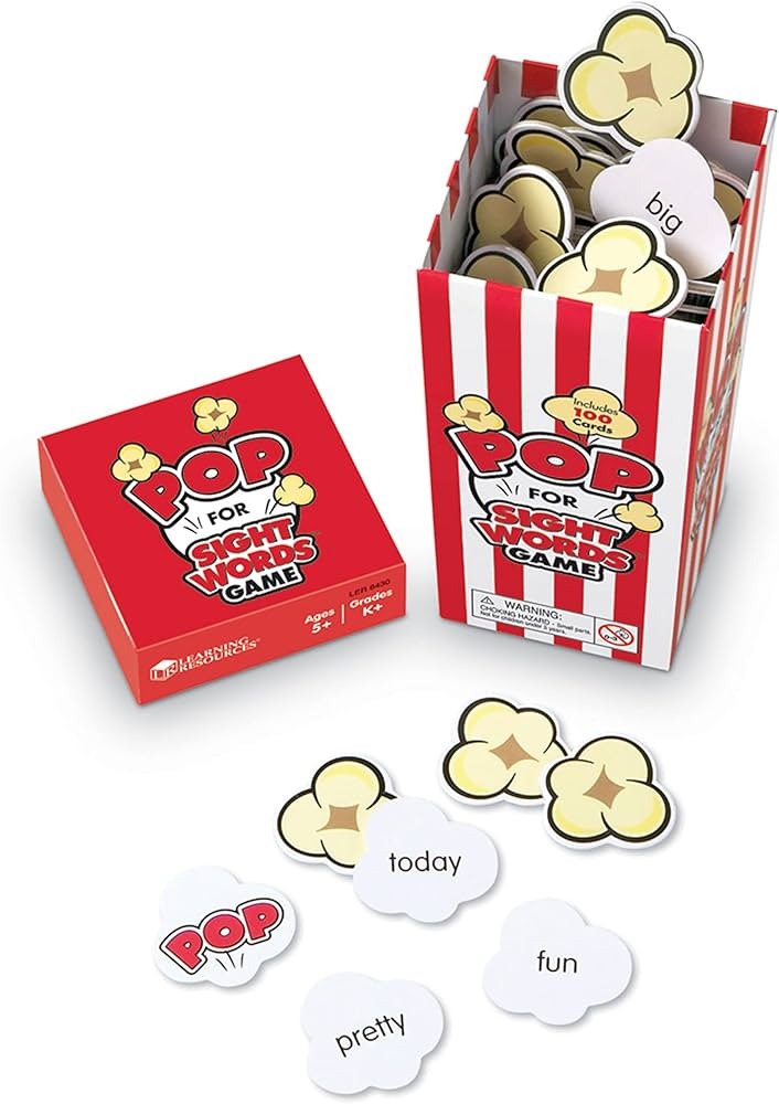 Learning Resources Pop For Sight Words Game,Vocabulary/Literacy Game, 92 Cards, Ages 5+ | Amazon (US)