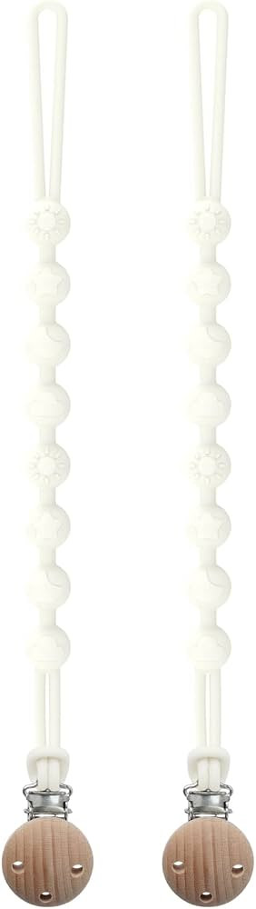 Silicone Pacifier Clip, Seposeve 2 Pack Pacifier Holder Clips, Keeps Pacifier Clean, Soft Flexibl... | Amazon (US)