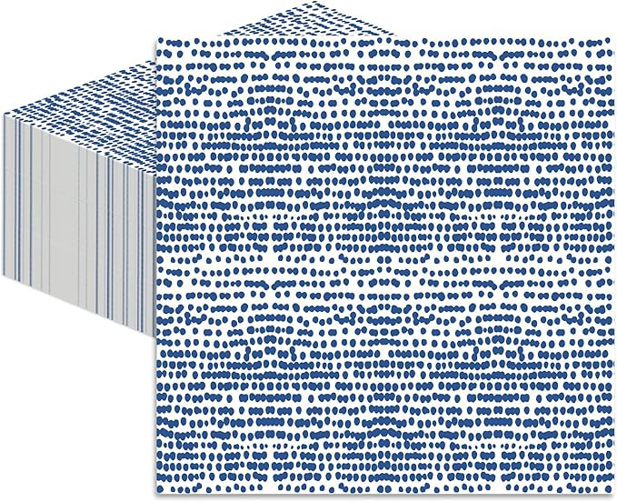 Amazon.com: Stxy's Royal Navy Blue Cocktail Napkins – Blue & White Polka Dot Disposable Paper P... | Amazon (US)