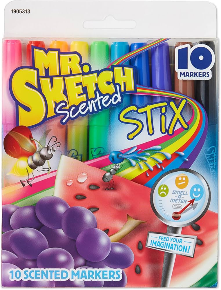 Mr. Sketch Scented Stix Markers, Fine Tip, Assorted Colors, 10 Count | Amazon (US)
