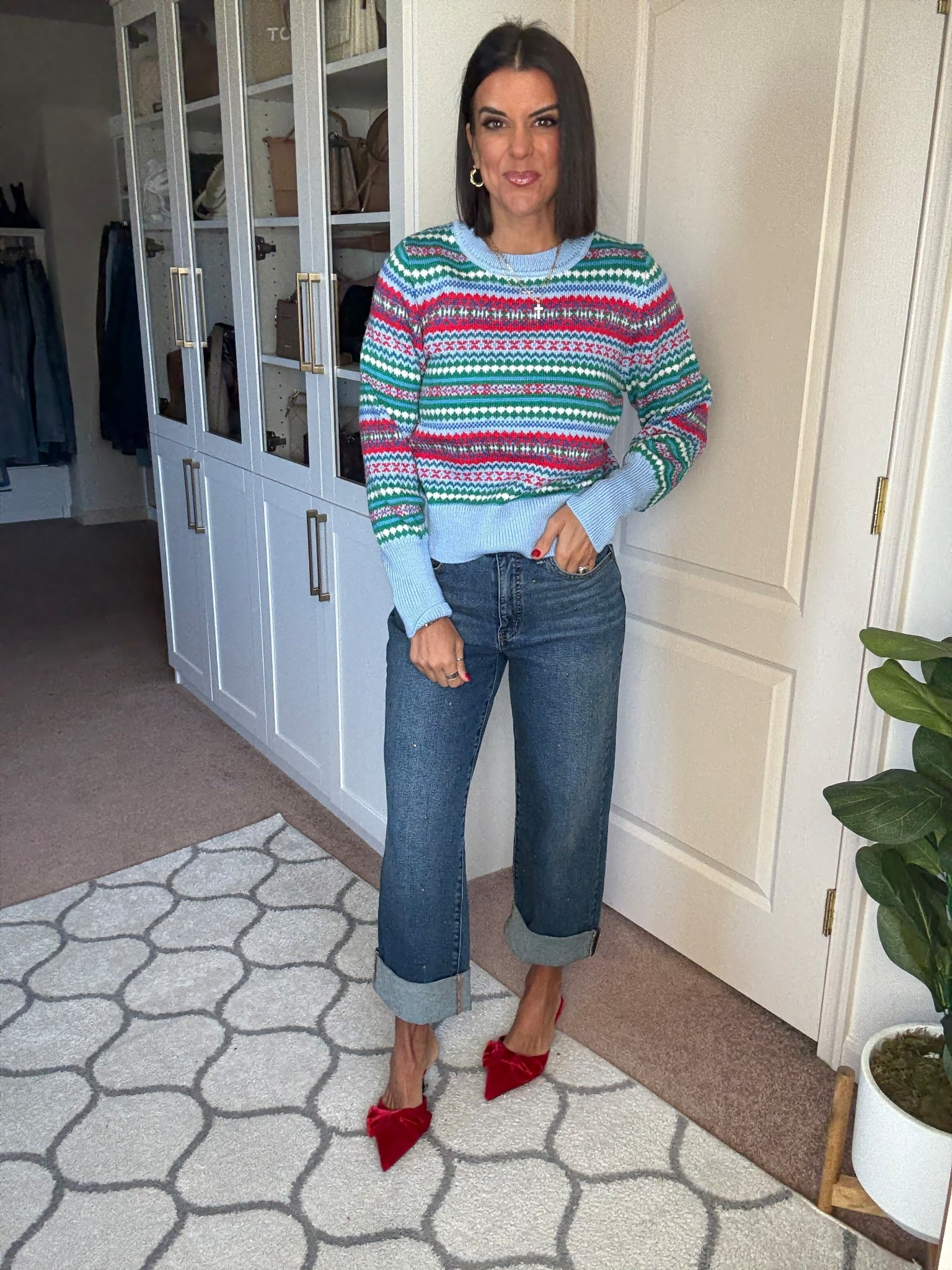 Love this Walmart sweater! Size small. Size 2 in jeans (size down if in between)

#LTKHoliday #LTKCyberWeek #LTKSeasonal