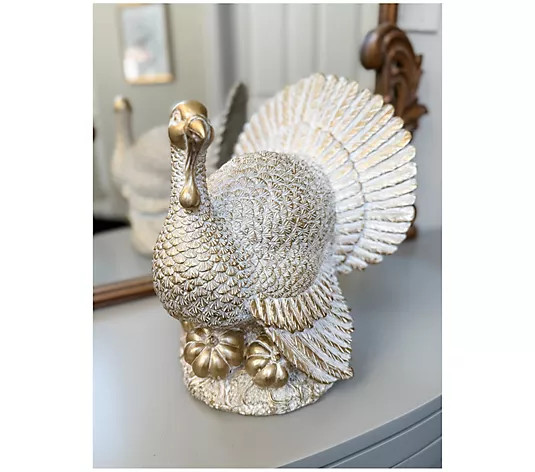 Simply Stunning Bountiful Thanksgiving Gilded Turkey by Janine Graff - QVC.com | QVC