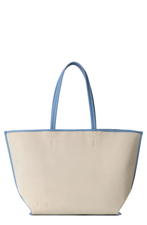 Béis The Canvas & Leather Tote in Dusty Blue at Nordstrom | Nordstrom