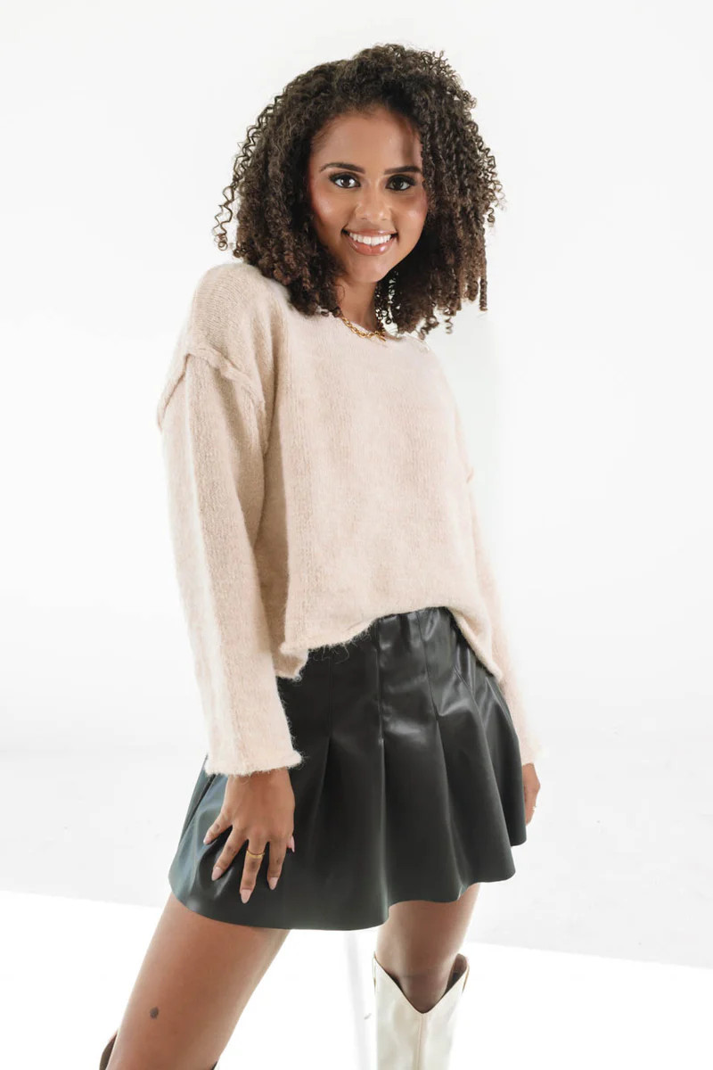 Give A Cold Shoulder Sweater - Cream | The Impeccable Pig