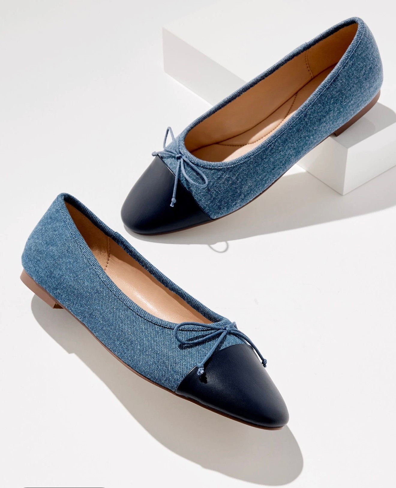 Love these denim ballerina flats 🩵 Chanel vibe for fraction of the price! 
