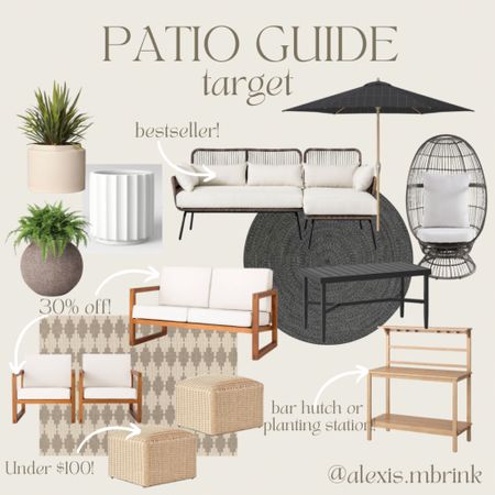 Patio guide
Target patio favorites from studio mcgee and project 62! 
Patio rug
Planters 
Patio umbrella

#LTKSeasonal #LTKhome #LTKFind