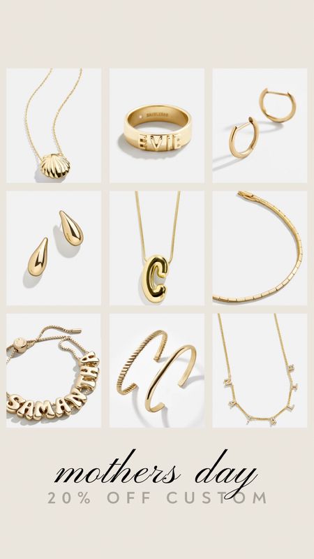 bauble bar Mother’s Day gift ideas and save 20% automatically on personalized jewelry #mothersday #mothersdaygifts #giftideas #mothersdaygiftideas #gift #mom #momtobe #bumpgift #namenecklace #namebracelet #namering #personalized #personalizedjewelry #personalizednecklace #earrings #baublebar #baublebarsale #bracelets #ltkgiftguide

#LTKfindsunder50 #LTKsalealert #LTKGiftGuide