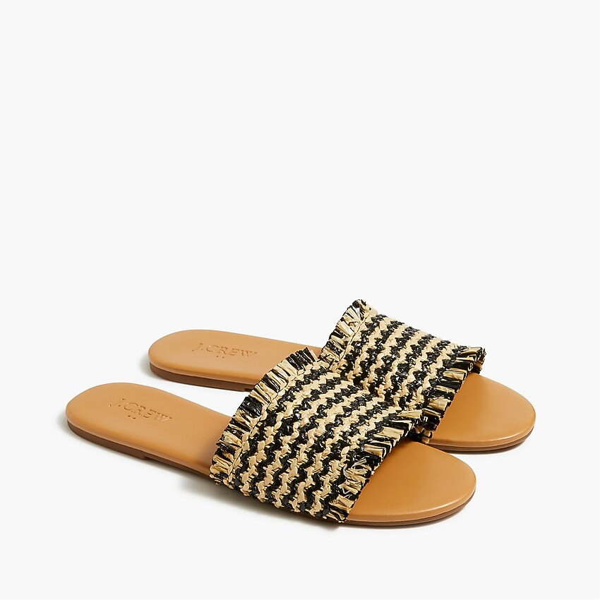 Raffia slide sandals | J.Crew Factory