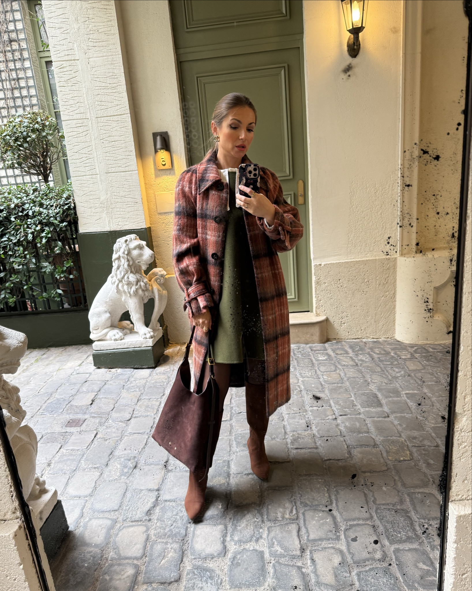 Channeling Parisian chic in this beautiful look. 

Use code Liliya15 for the coat, Liliya20 for the bag🫶🏼✨🫶🏼

French style, Paris fashion, winter in Paris, checked coat, long coat, brown boots, statement blouse 

#LTKwinter #LTKeurope #LTKstyletip