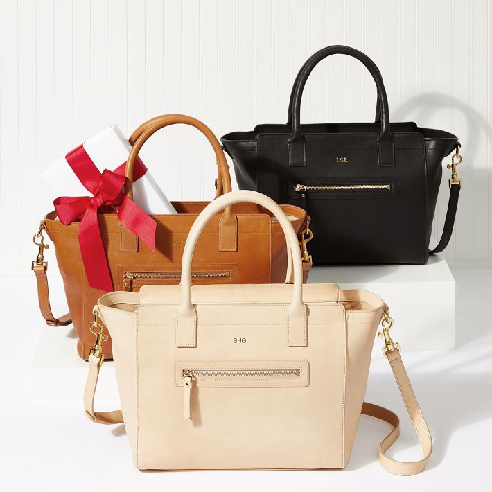 Hayden Leather Zip-Top Tote | Mark and Graham