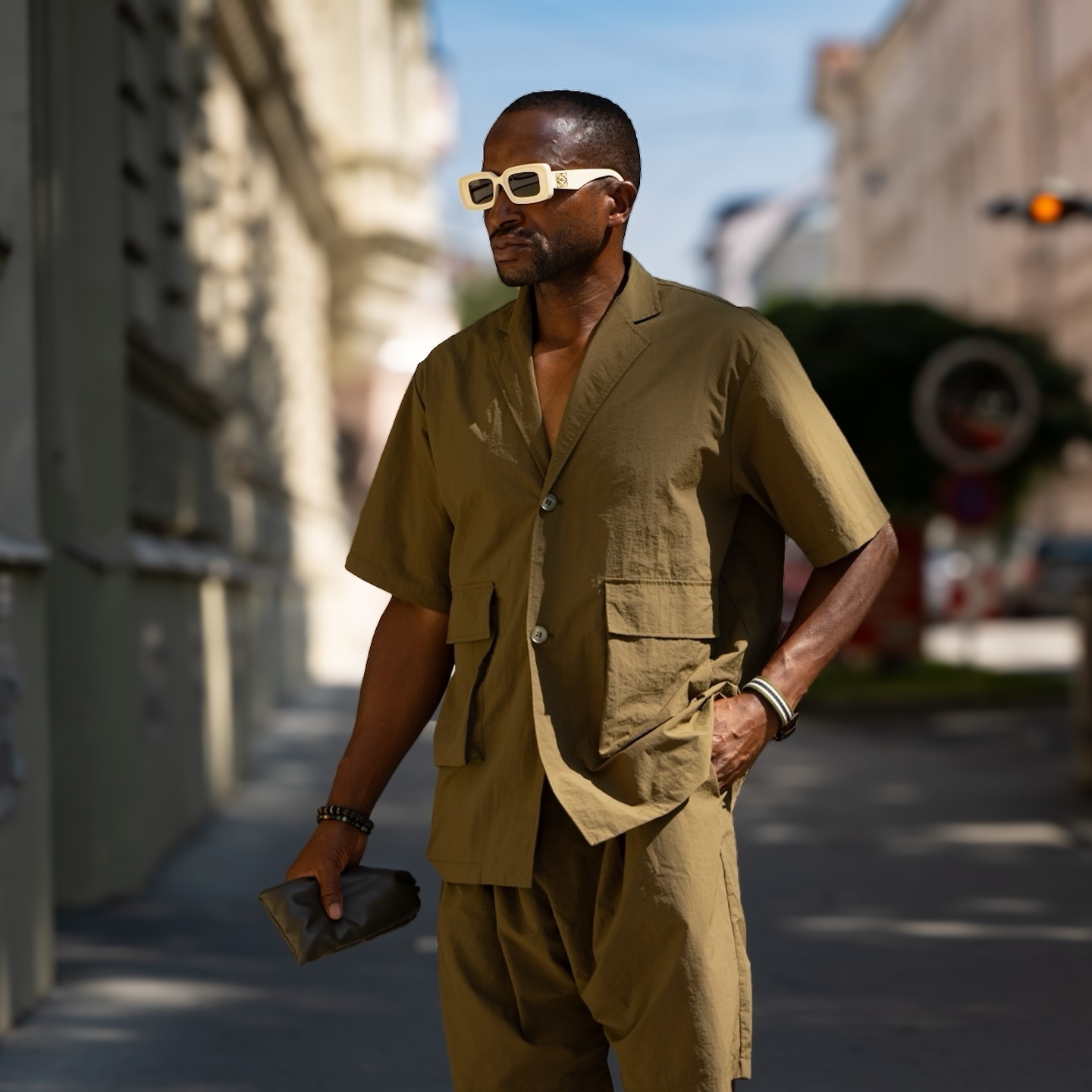 The look is all about sleek minimalism with a hint of edge. I’m wearing this khaki green Axel set from The Frankie Shop. It has a perfect blend of relaxed fit and structure, making it effortlessly stylish. The deep green tone has a cool, understated feel that I love. For accessories, I added Loewe cream sunglasses, which bring a subtle pop of contrast to the look. They are bold, yet they complement the overall earthy palette perfectly. For footwear, I am wearing black military loafers from Off-White. They add a sharp, polished touch, giving the outfit an Off-White edge. This look is about combining simple pieces with bold colours. Please let me know what you think!#OOTD #TheFrankieShop #AxelSet #LoeweSunglasses #OffWhiteLoafers #MinimalistStyle #ArmyGreen #EffortlessChic #FashionInspo #StreetStyle #DailyOutfit #CasualElegance #UrbanFashion #ComfortAndStyle #StyleJourney #FashionBlogger #ModernMinimalism #UnderstatedCool #ChicAndTrendy #TrendyLook

#LTKuk #LTKeurope #LTKmens