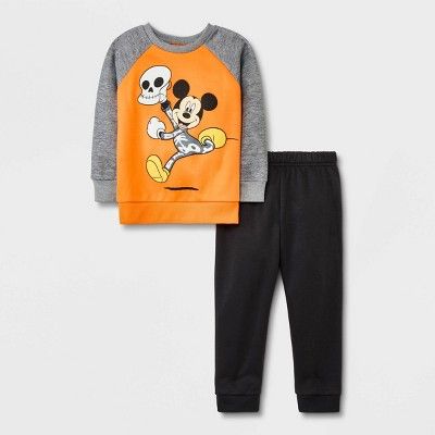Toddler Boys' Mickey Mouse Top and Bottom Set - Orange | Target