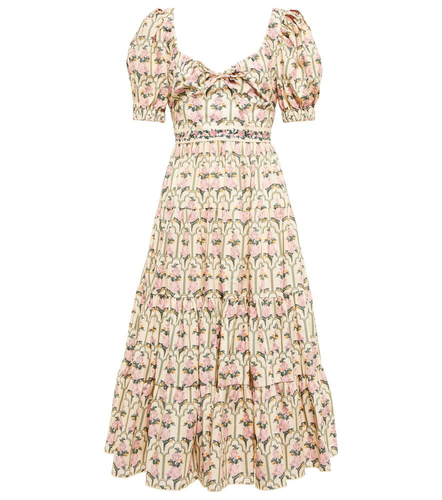 Agua by Agua Bendita Palmera floral cotton midi dress | Mytheresa (US/CA)