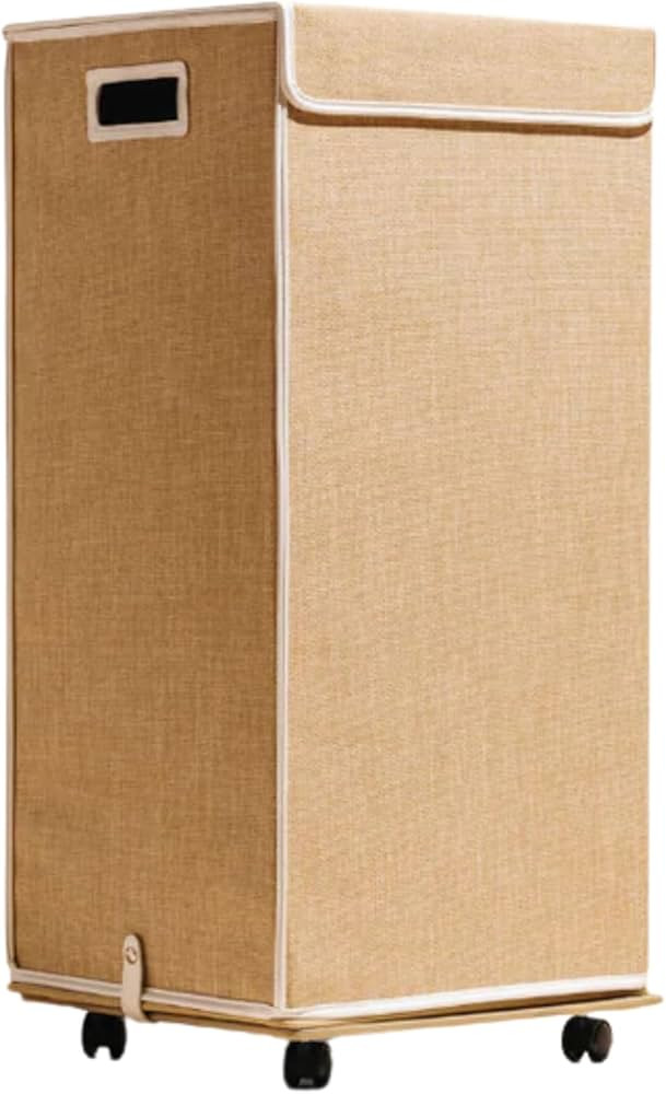 Nori Laundry Hamper - Slim Laundry Basket with Lid & Wheels - Collapsible Hamper with Lid, Stain-... | Amazon (US)