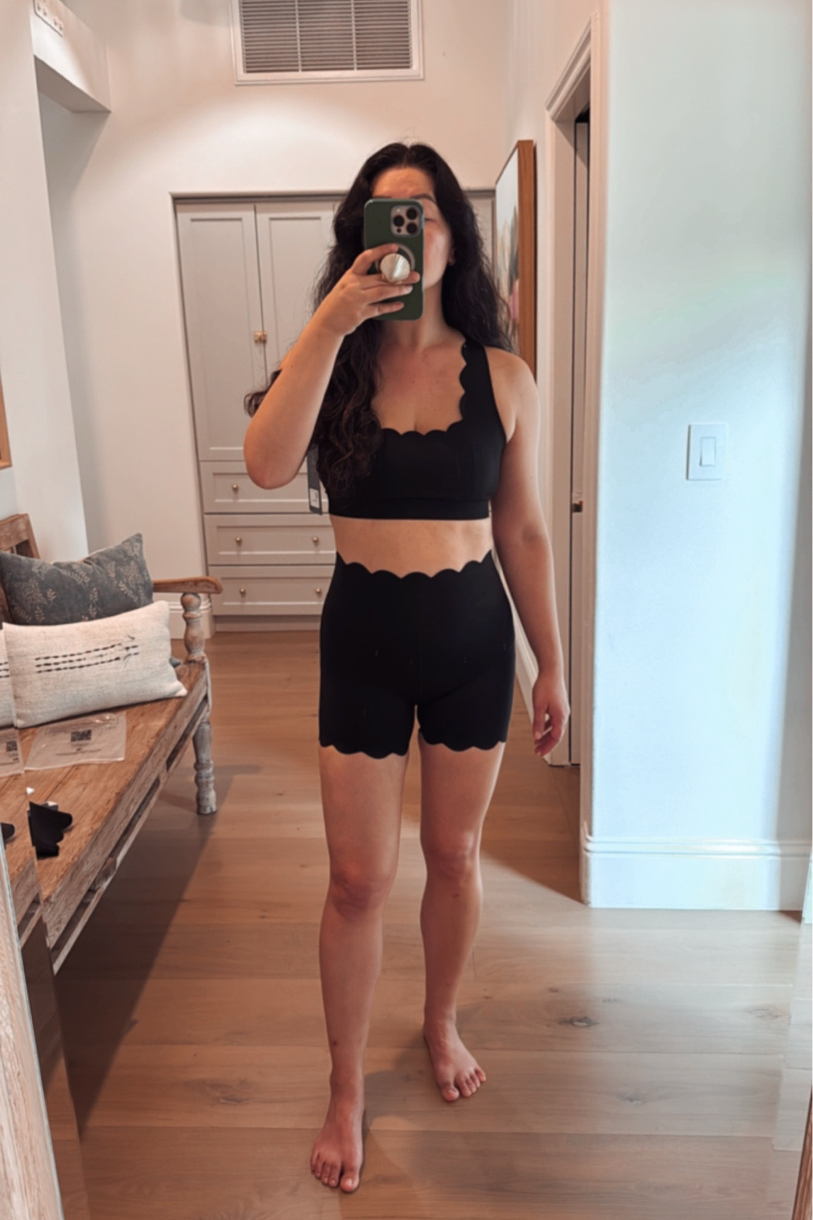 Cute scalloped workout outfit from Target. Runs small so size up. 