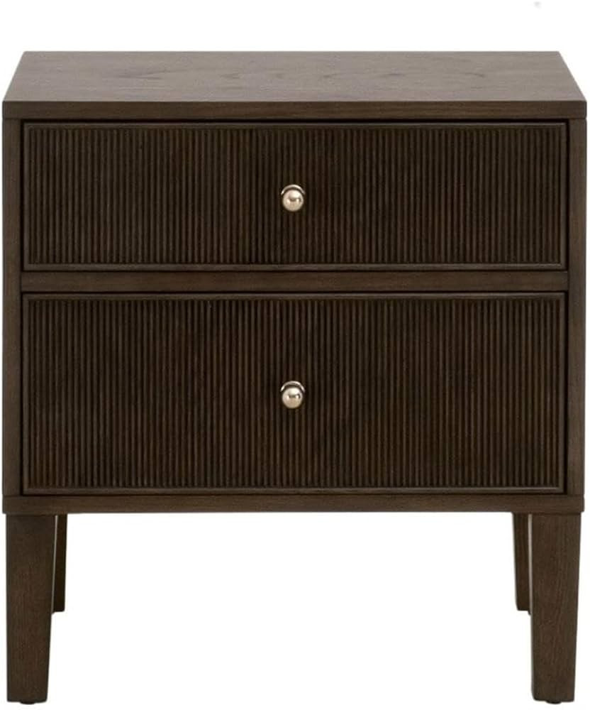 MAKLAINE Contemporary Transitional 2-Drawer Nightstand, 23" W x 17" D x 24" H, Solid Oak Wood and... | Amazon (US)