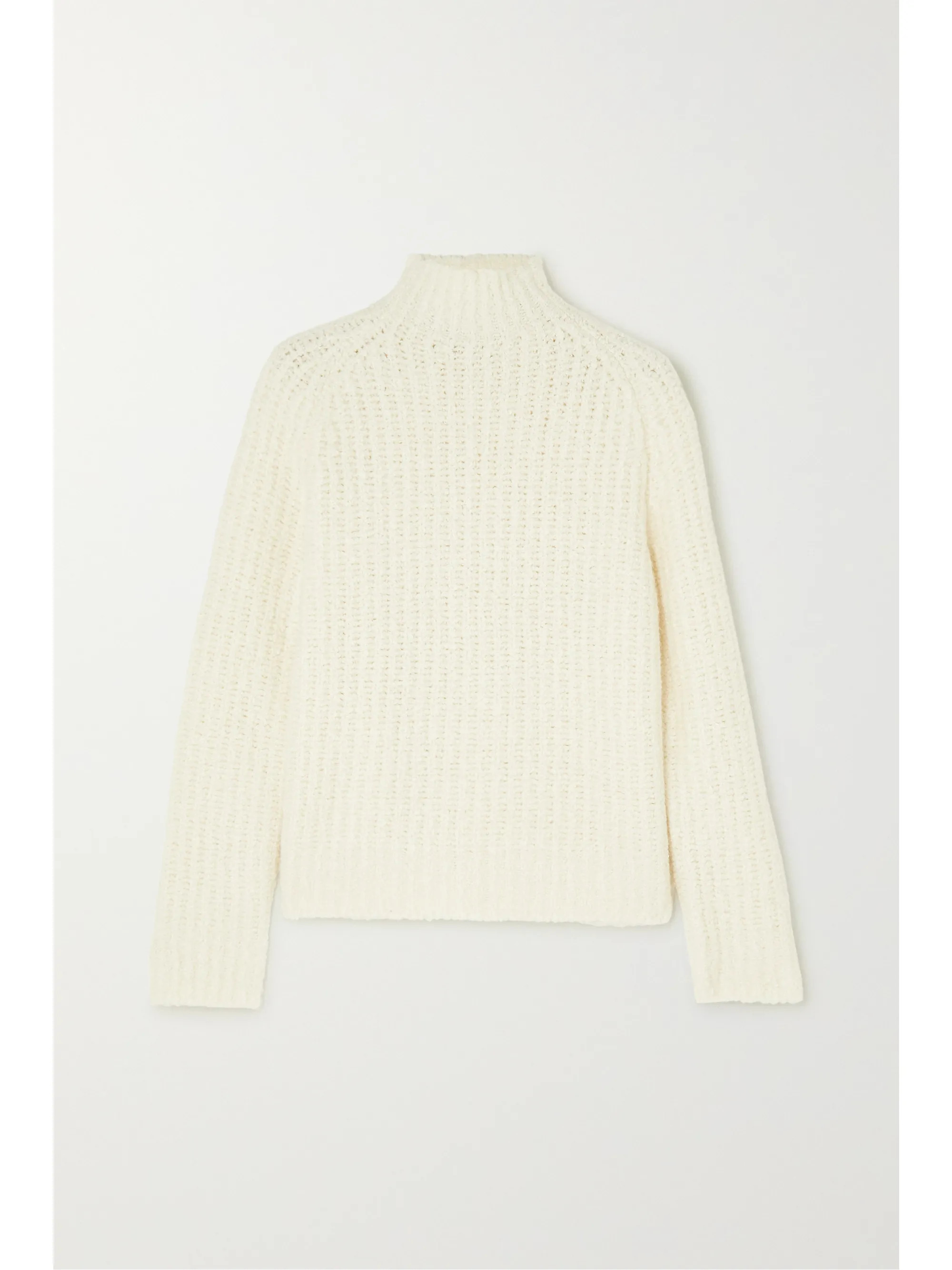White Ribbed cashmere and mulberry silk-blend sweater | Akris | NET-A-PORTER | NET-A-PORTER (UK & EU)