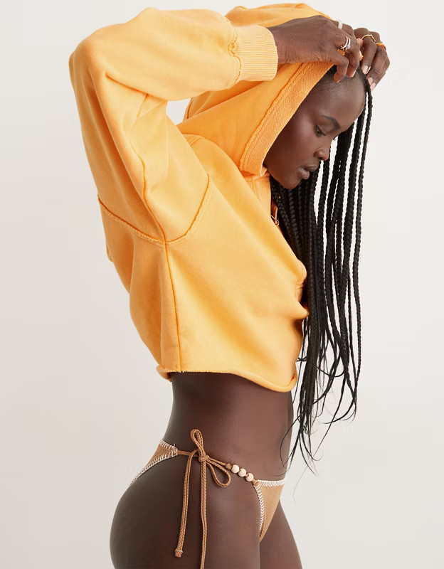 Aerie Cropped Open Neck Hoodie | Aerie