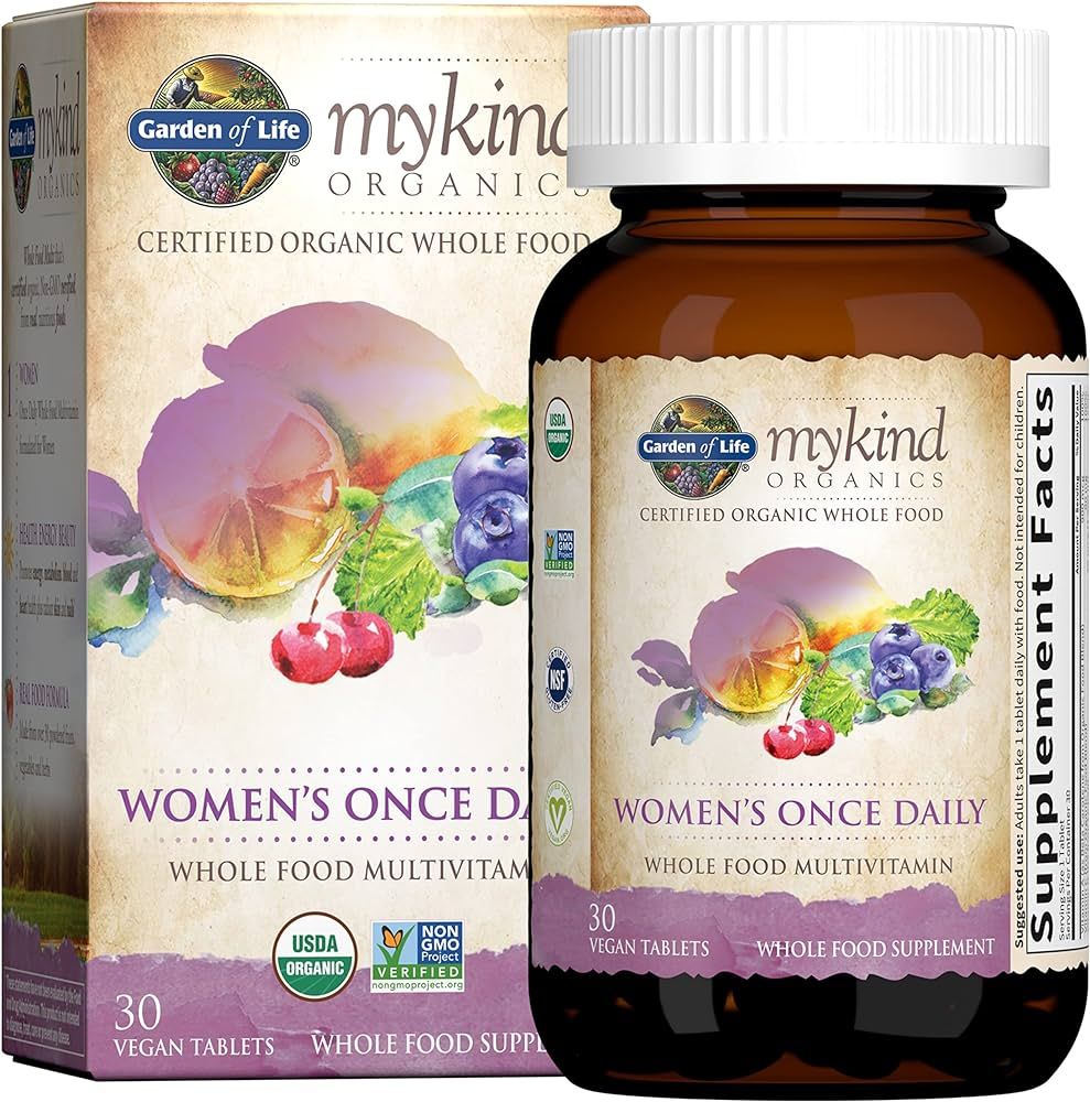 Garden of Life Organics Women's Once Daily Multi - 30 Tablets, Whole Food Multi with Iron, Biotin... | Amazon (US)