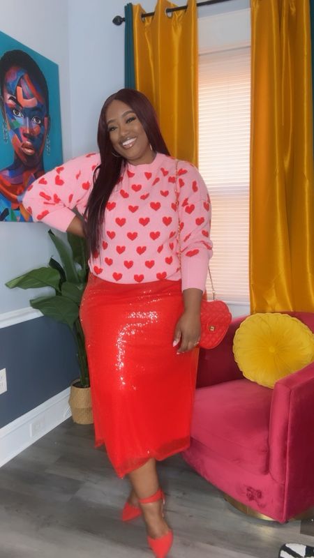 Valentine’s Day insp
wearing XXL: in sequin skirt
wearing: 20 reg in distressed and cargo jeans 
wearing: XL in cardigans
wearing: 14/16 in sweaters


#LTKstyletip #LTKSeasonal #LTKplussize