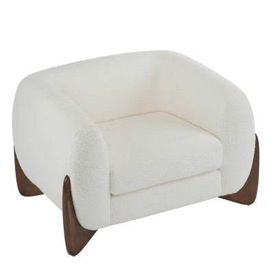 Christopher Knight Home Raymond Birch Wood Boucle Upholstered Club Chair, Beige | Target