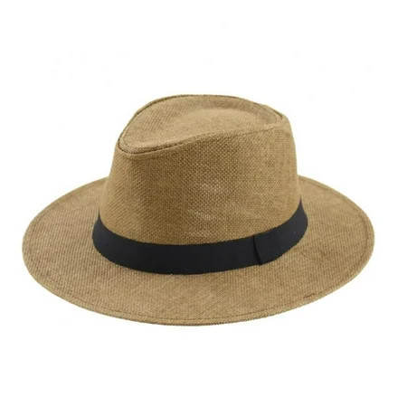 Sun Straw Fedora Beach Hat Fine Braid UPF50+ for Unisex | Walmart (US)
