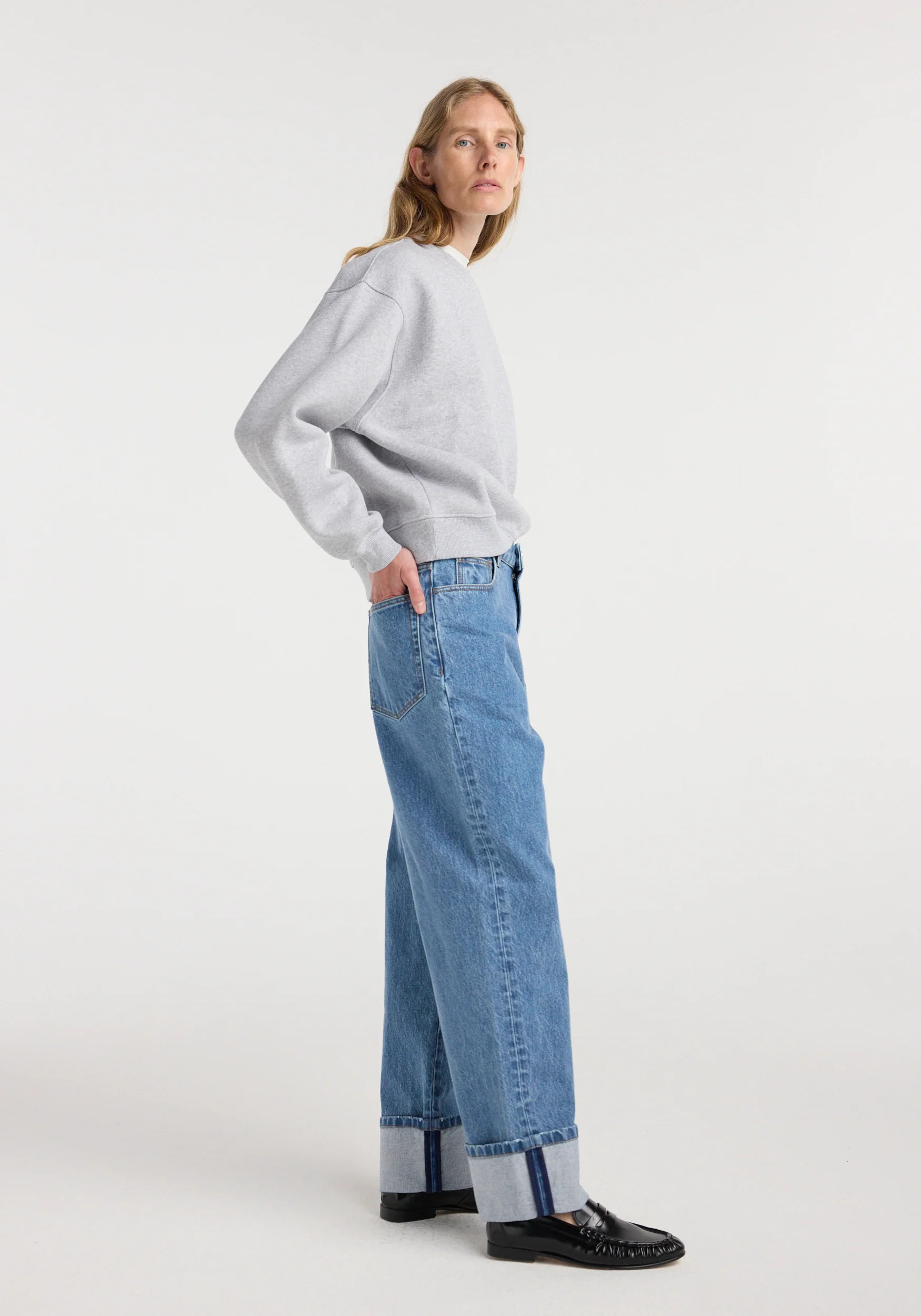 Rixt - Turn-up baggy denim | heritage blue | Rohe