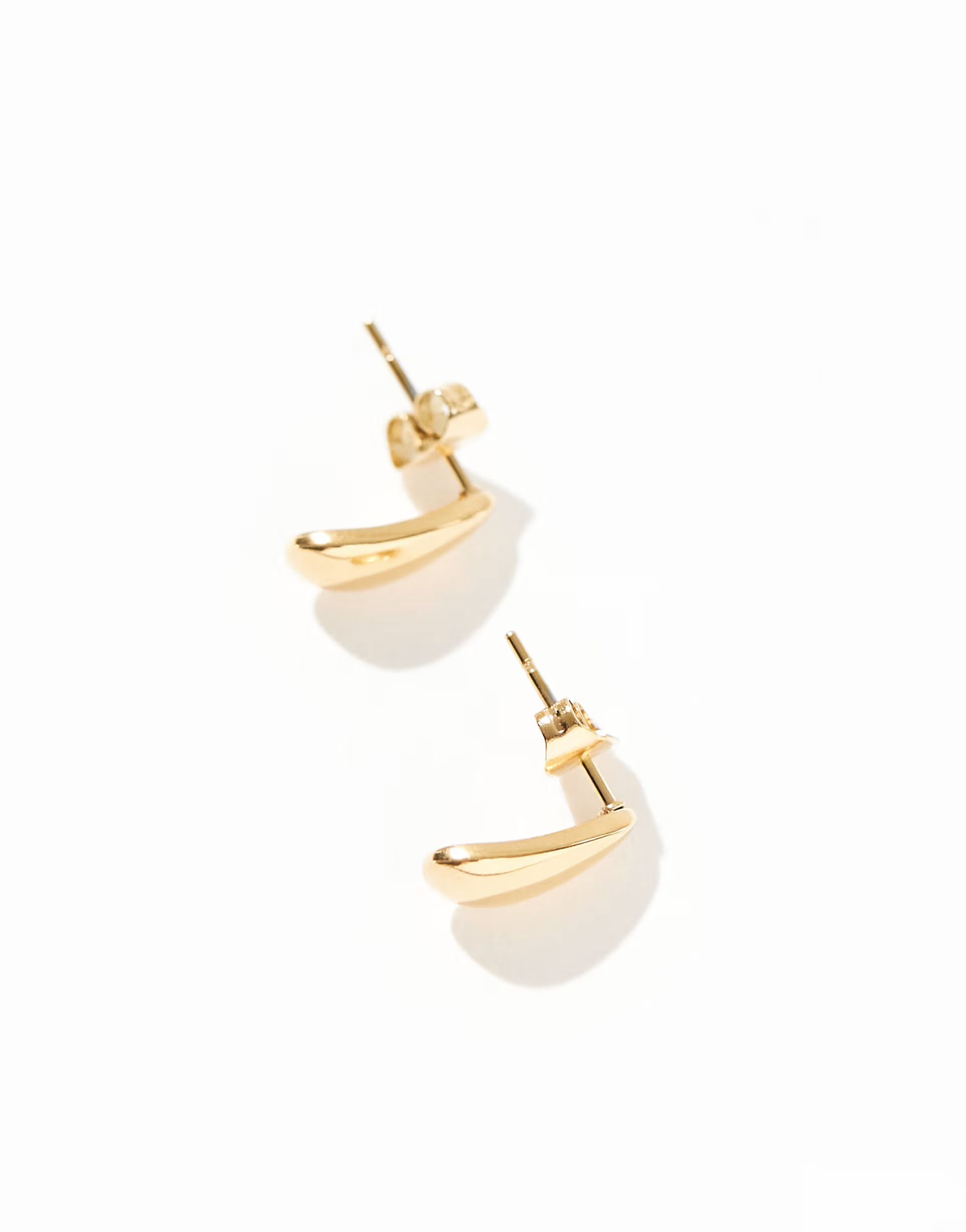 Lost Souls stainless steel 18ct gold plated mini huggie hoop earrings | ASOS (Global)