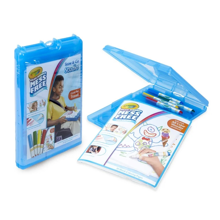 Crayola Mess Free Color Wonder, Stow & Go Coloring Studio, 35 Pieces, Beginner Unisex Child | Walmart (US)
