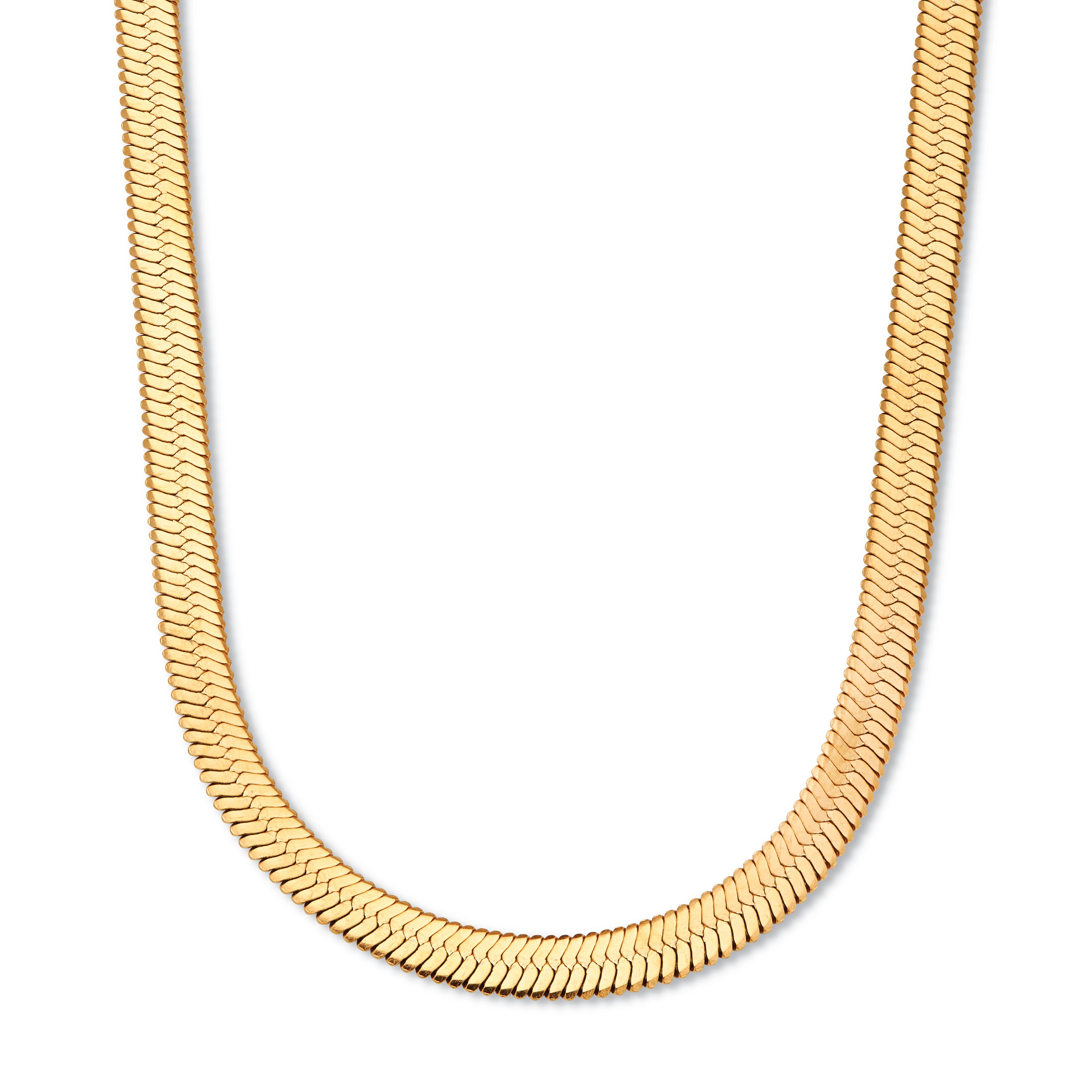 Goldtone Herringbone Chain Necklace 18-20.5 inch | Shop Simon