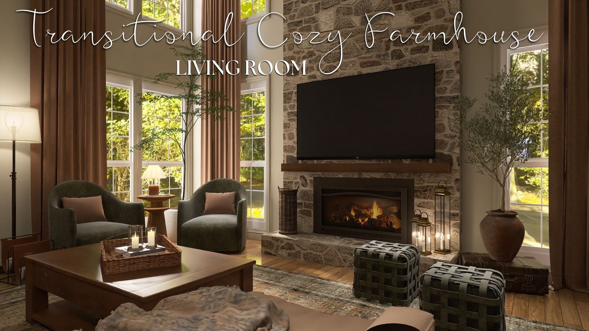 Designed by Jackie
Transitional Cozy Farmhouse Living Room 

#LTKmomlife #LTKSeasonal #LTKHome