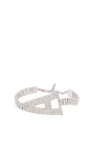 Rhinestone ABC Bracelet in Silver | Revolve Clothing (Global)