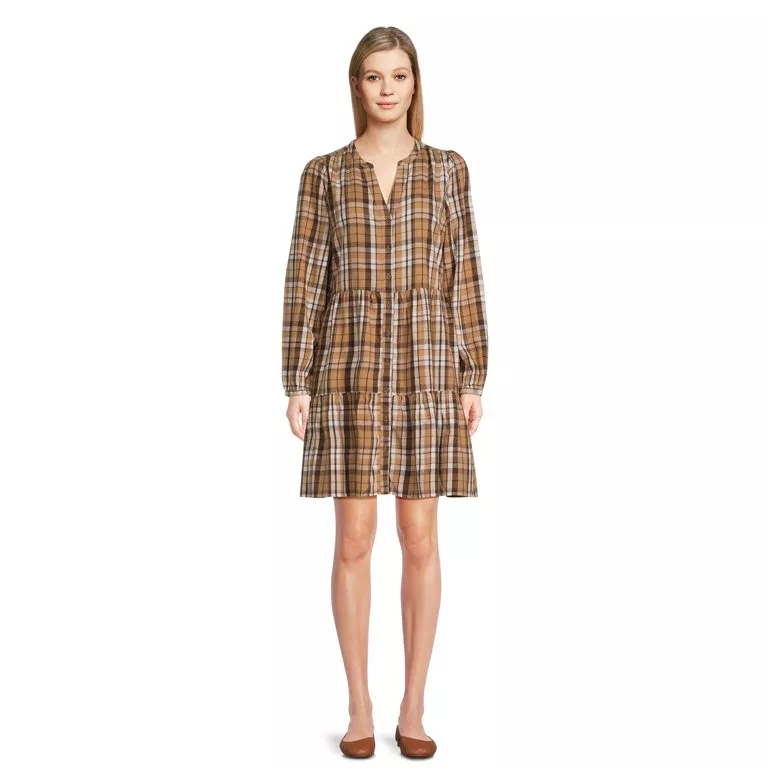 Time and Tru Women's Tiered Plaid … curated on LTK