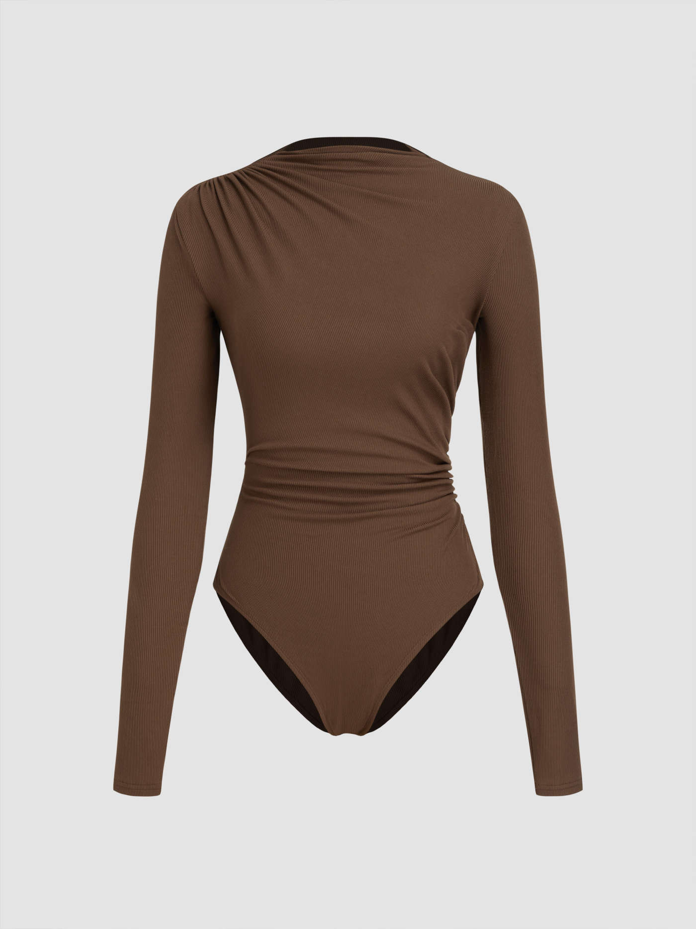 Stand Collar Ruched Bodysuit | Cider