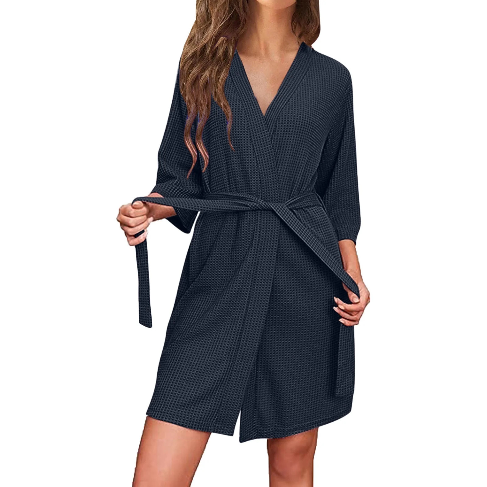 Fouhkni Robes for Women Bathrobe Soft Lightweight Knee Length Loungewear Comfy Sleepwear Robes wi... | Walmart (US)