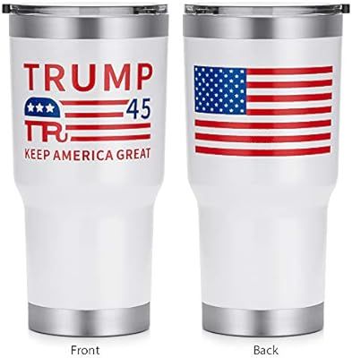 HEATO Trump Keep America Great Tumbler, The 45th President Double Wall Stainless Steel Travel Mug... | Amazon (US)