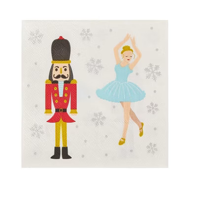 Juvale 100-Pack Nutcracker Princess Disposable Paper Cocktail Napkins, Christmas Holiday Party Su... | Target